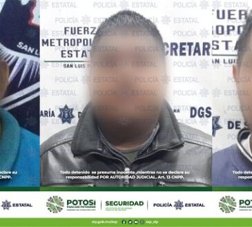 Tres individuos detenidos por el presunto delito de violencia familiar