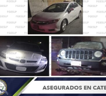 En cateo aseguran tres autos robados