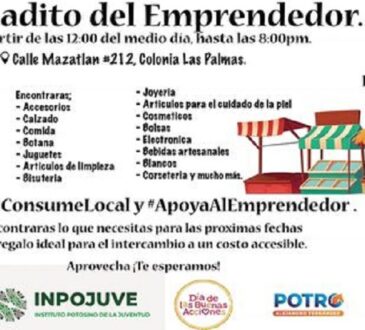 Organizan Mercadito del Emprendedor en Prados.