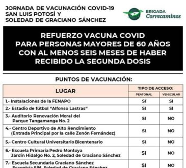 Este martes inicia la aplicación de dosis de refuerzo a mayores de 60