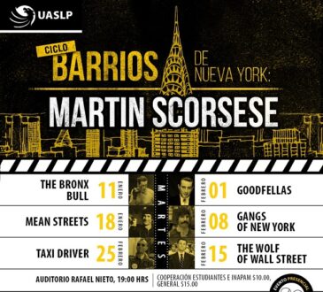 Cine Club UASLP invita a participar en el ciclo “Barrios de Nueva York: Martin Scorsese”