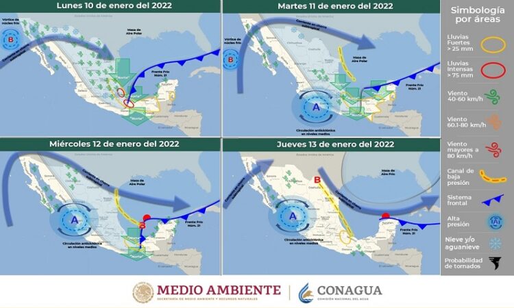 La masa de aire polar asociada al Frente Frío No. 21 provocará temperaturas de frías a muy frías en zonas de San Luis Potosí