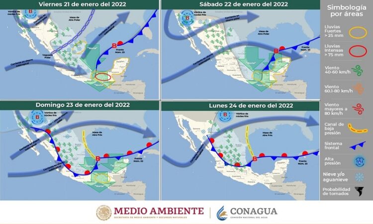Una nueva Tormenta Invernal provocará descenso de temperatura, lluvias y rachas de viento en San Luis Potosí