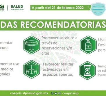 Nuevos lineamientos sanitarios por luz verde en SLP