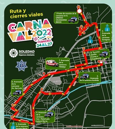 Dirección de Tránsito de Soledad anuncia cierre de calles por Carnaval