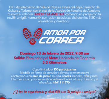Invitan a participar en carrera "Amor por Correr" en Villa de Reyes