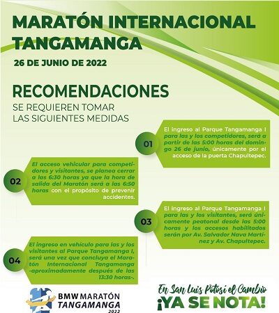 Por Maratón Tangamanga, acceso controlado en el Tangamanga Uno