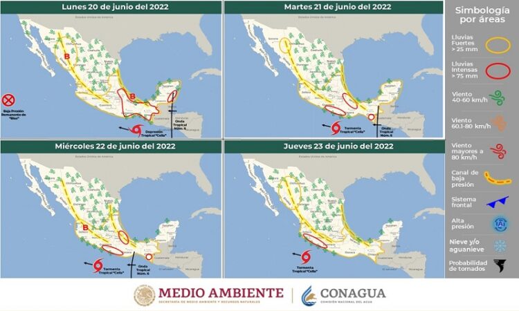 Continuarán los chubascos vespertinos y lluvias puntuales durante la semana en zonas de San Luis Potosí