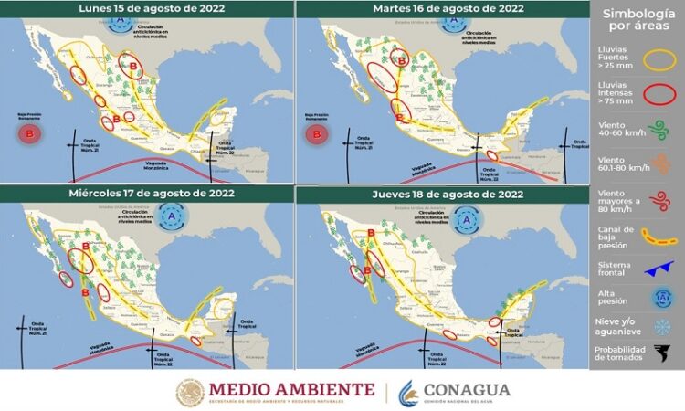 Se pronostican intervalos de chubascos durante la semana en regiones de San Luis Potosí