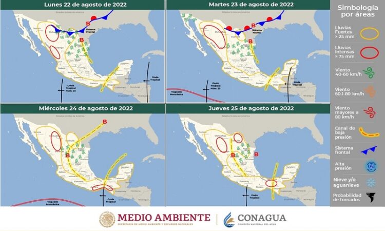 Se pronostica ambiente vespertino caluroso a muy caluroso con temperaturas máximas de 35 a 40 °C en zonas de San Luis Potosí