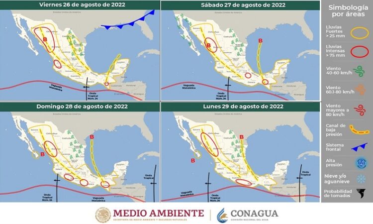 Se prevén intervalos de chubascos durante el fin de semana en regiones de San Luis Potosí