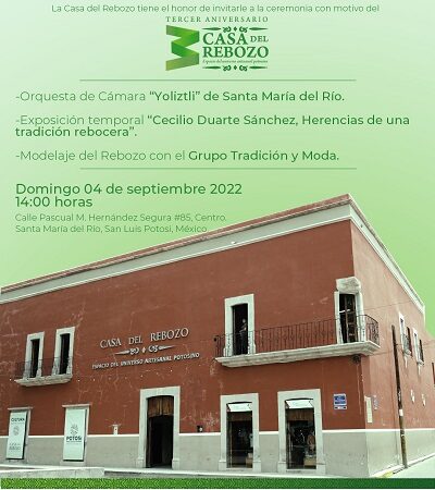 Museo Casa del Rebozo celebrará su 3er aniversario