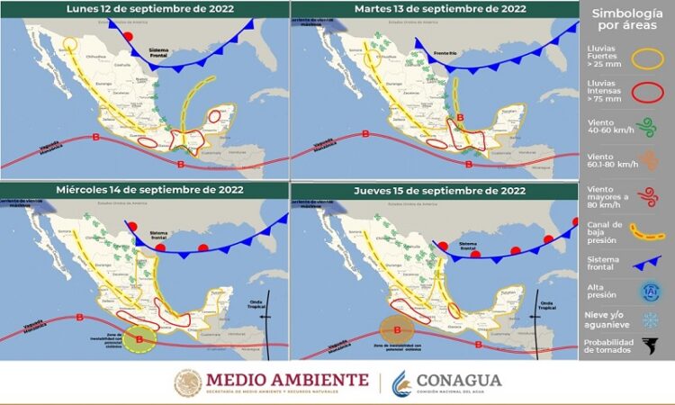 Prevalece pronóstico de chubascos y lluvias fuertes durante la semana en zonas de San Luis Potosí