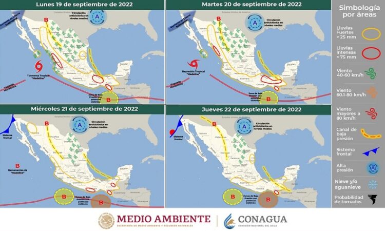 Un canal de baja presión propiciará chubascos y lluvias fuertes durante la semana en zonas de San Luis Potosí
