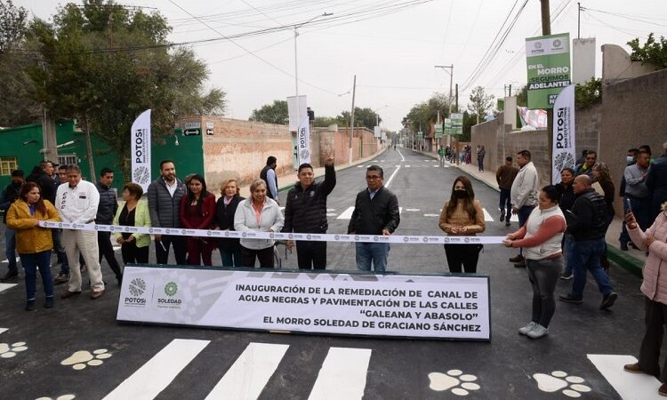 Alcaldesa inaugura remediación de canal de aguas negras y pavimentación de las calles Galeana y Abasolo