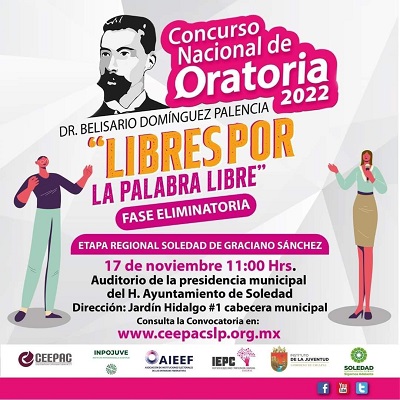 Soledad de Graciano Sánchez será sede del Concurso Nacional de Oratoria, en su etapa regional