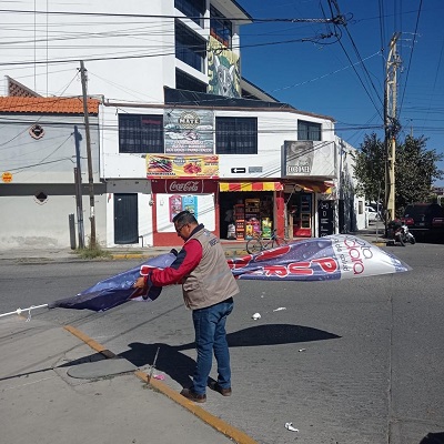Inspectores del Gobierno de la Capital recorren principales avenidas de SLP para ordenar la actividad comercial