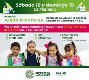Anuncia Salud campaña de vacunación en esquemas básicos, este fin de semana