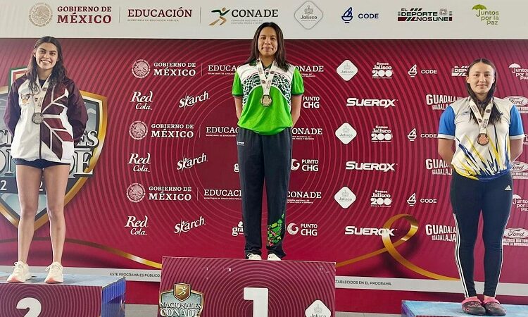 Logra selección potosina de natación seis medallas en Juegos Nacionales CONADE: una de oro, 3 de plata y dos bronces