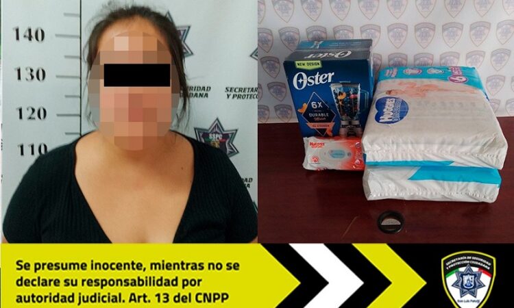 En Operativo Comercio Seguro, Guardia Municipal detiene a mujer señalada por robo a tienda departamental en zona centro